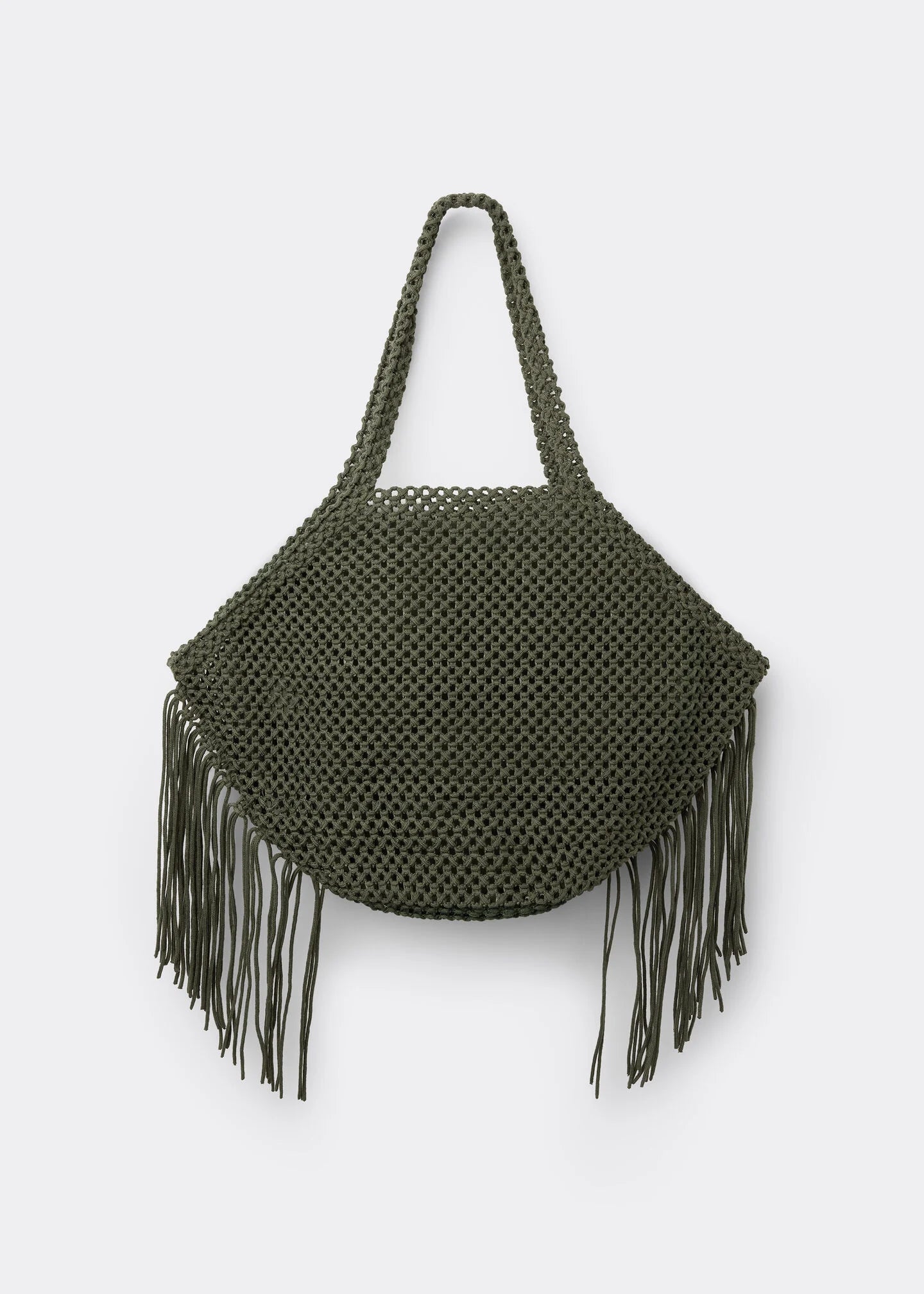 Knitted Beach Shoulder Bag with Wide Braided Handles