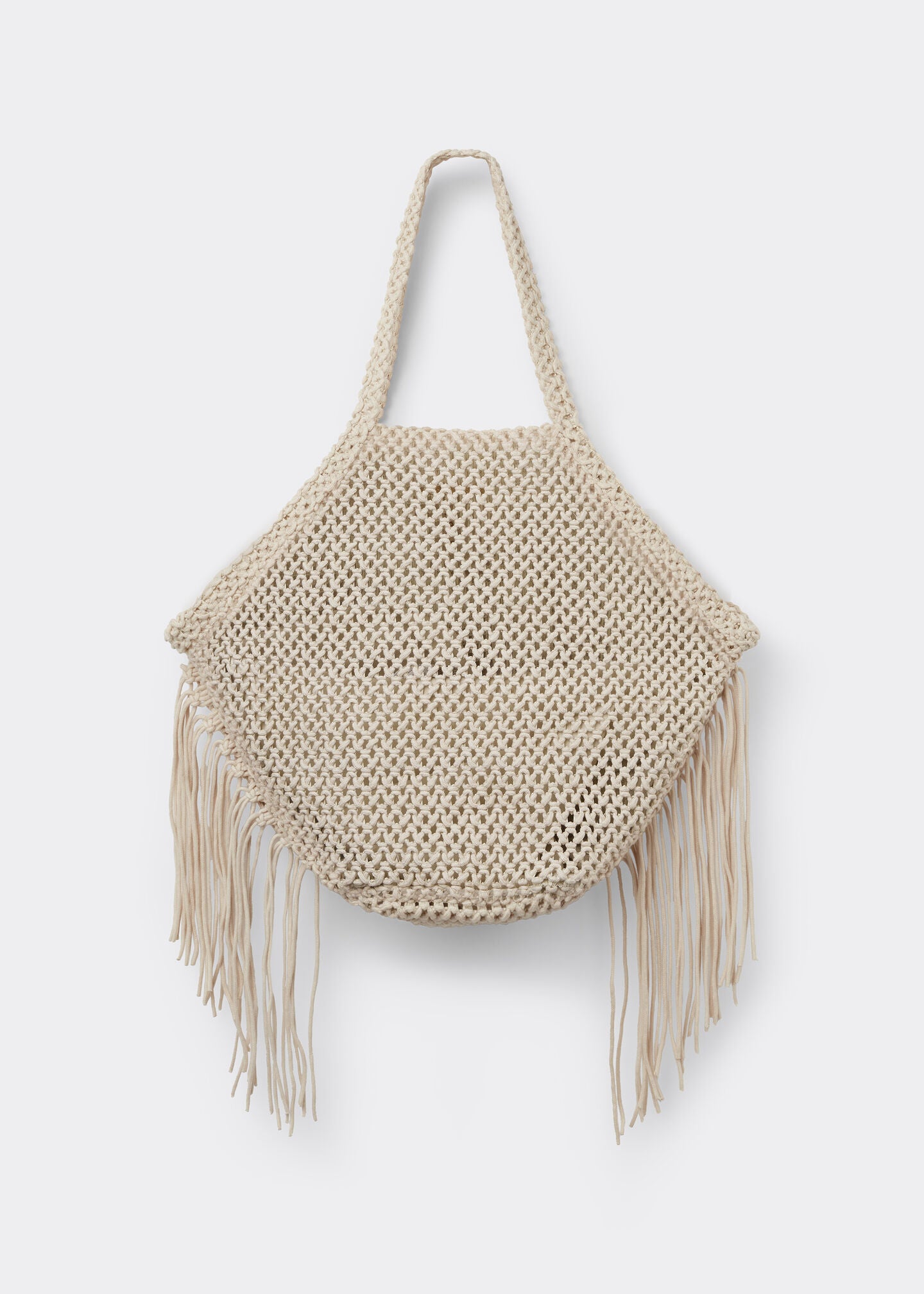 Knitted Beach Shoulder Bag with Wide Braided Handles
