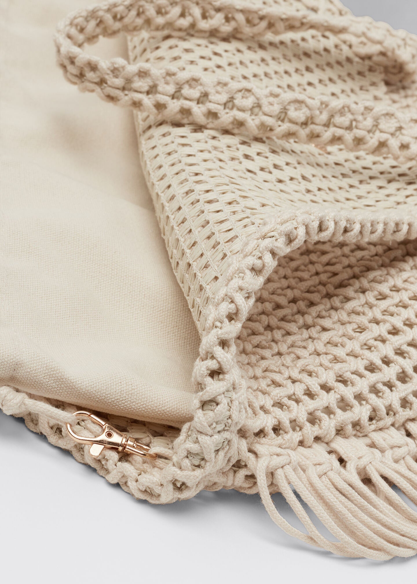 Knitted Beach Shoulder Bag with Wide Braided Handles