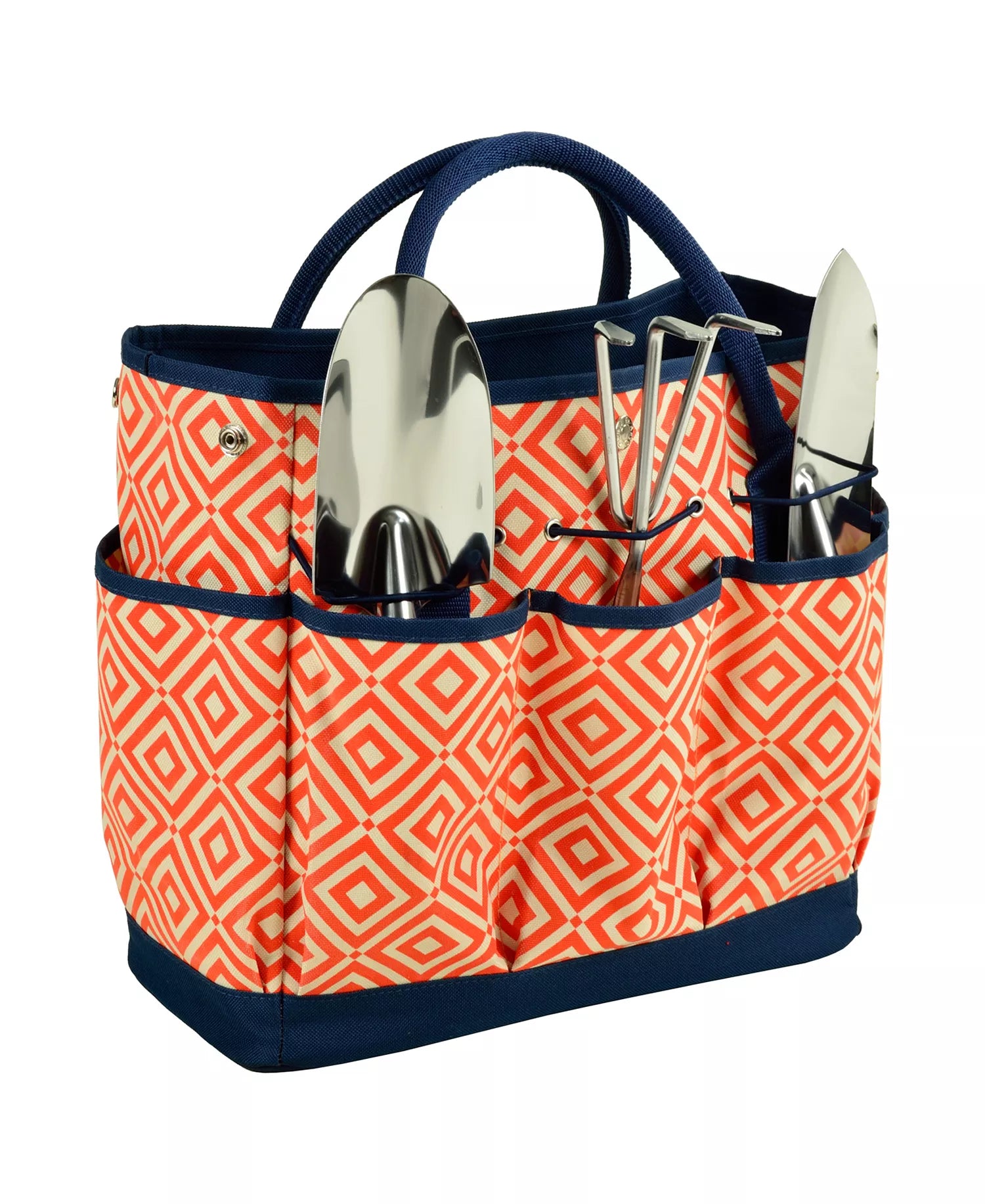 Geometric Print Multi-Pocket Gardening Carry Bag with Hand Grip Accessories