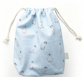 Pastel Fruit Print Drawstring Storage Bag with Knotted Rope Cord Closure