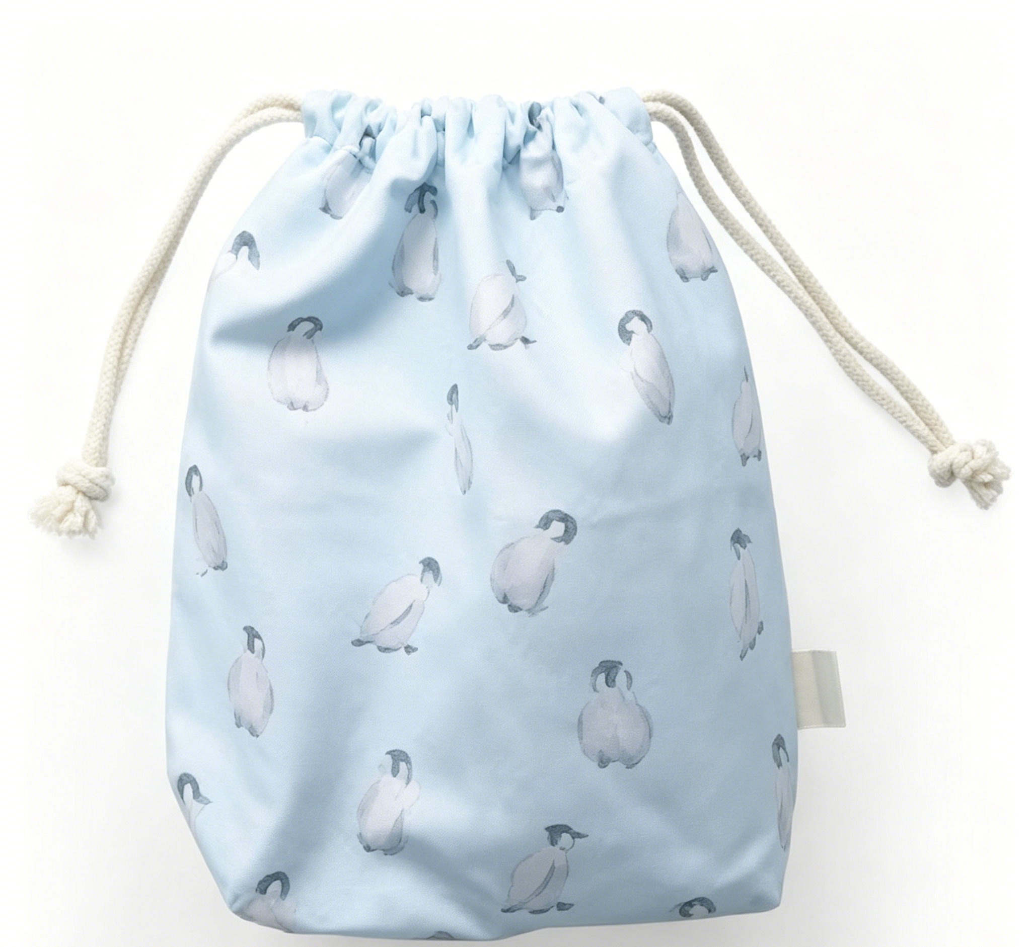 Pastel Fruit Print Drawstring Storage Bag with Knotted Rope Cord Closure