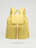 Multi Shade Padded Flap Backpack Bag with Adjustable Buckle Strap Hardware Accessories
