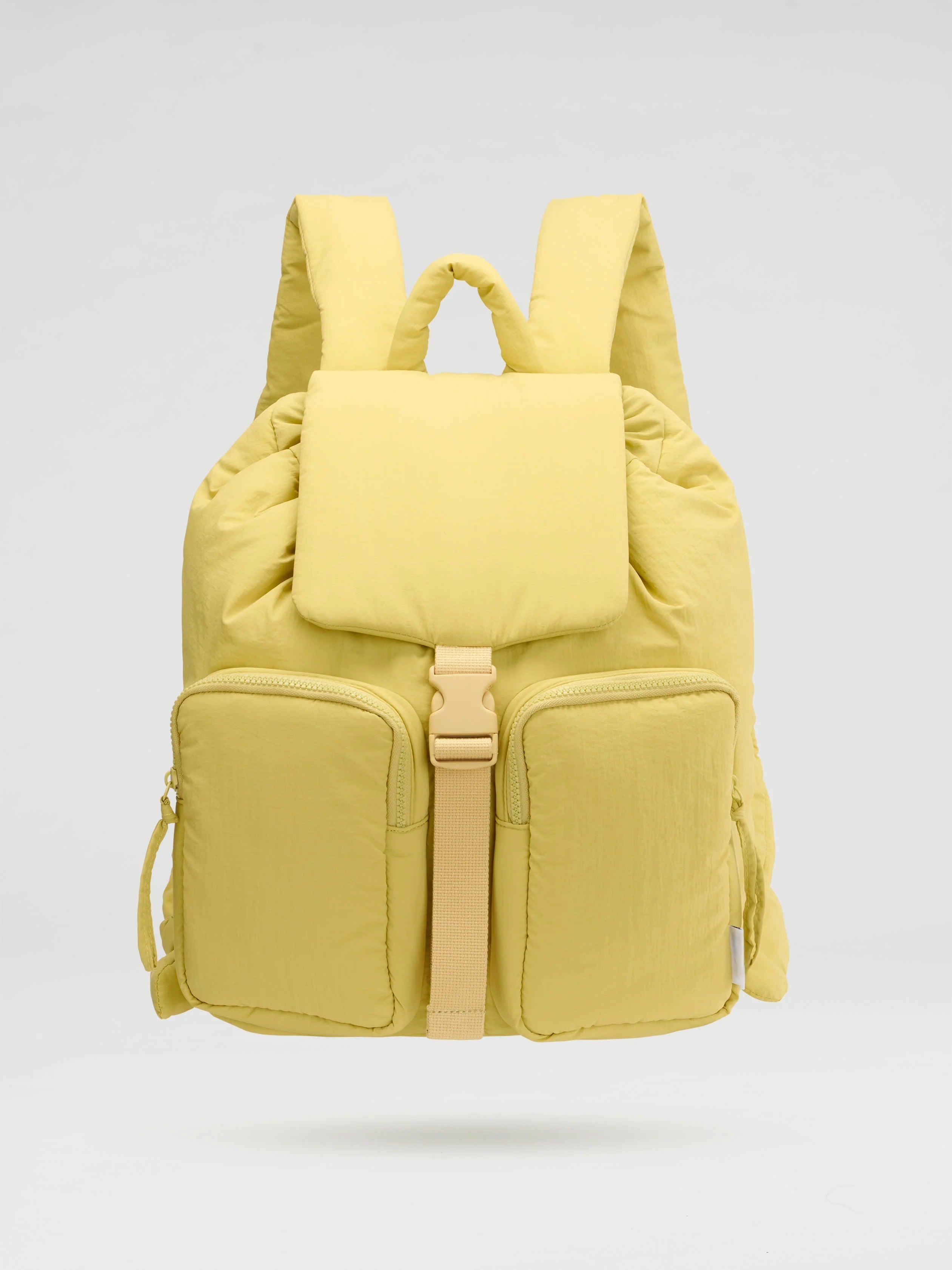 Multi Shade Padded Flap Backpack Bag with Adjustable Buckle Strap Hardware Accessories