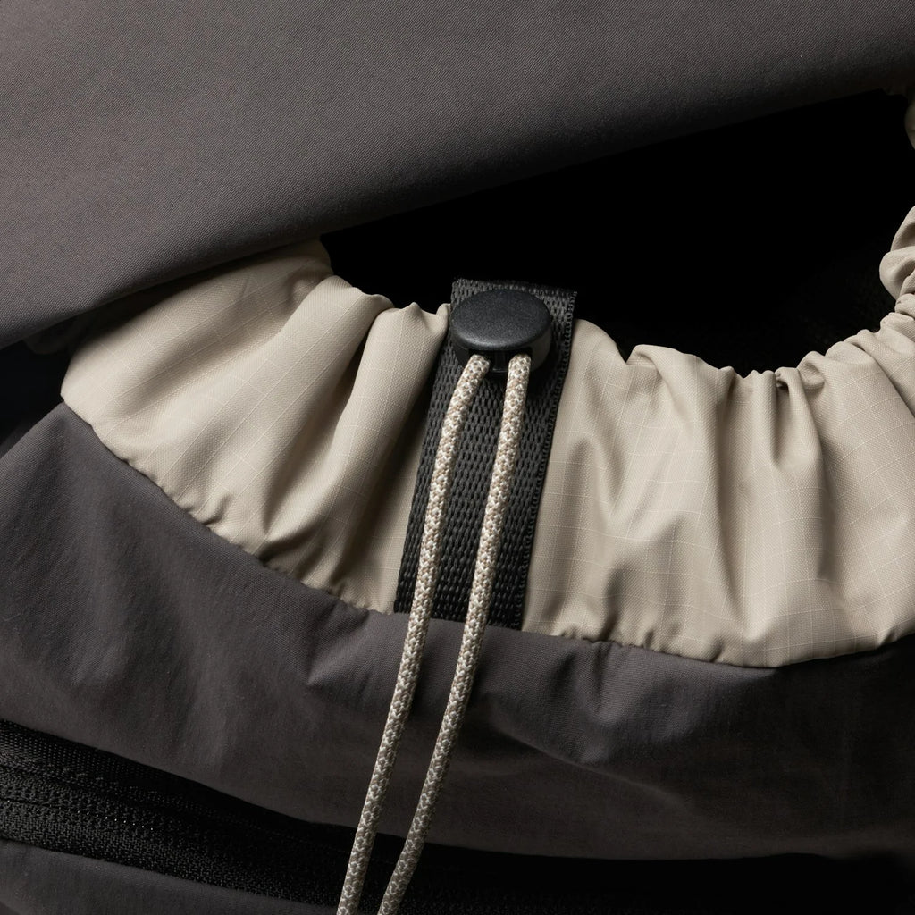 Foldover Drawstring Daypack with Buckle & Side Pocket Details