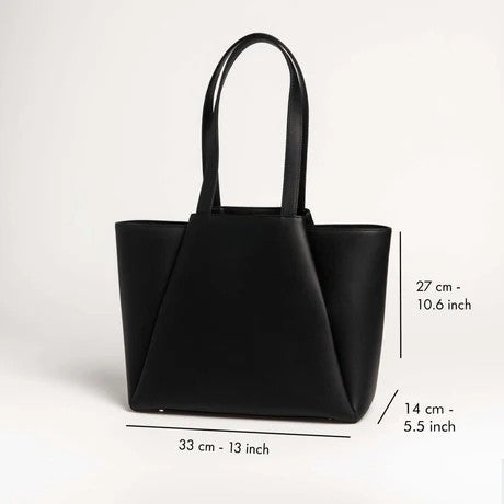 Structured Shoulder Work Bag with Zipper Fittings & Daily Outfit Matching