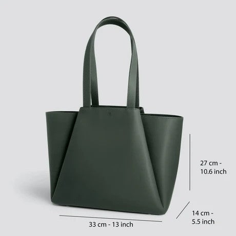 Structured Shoulder Work Bag with Zipper Fittings & Daily Outfit Matching