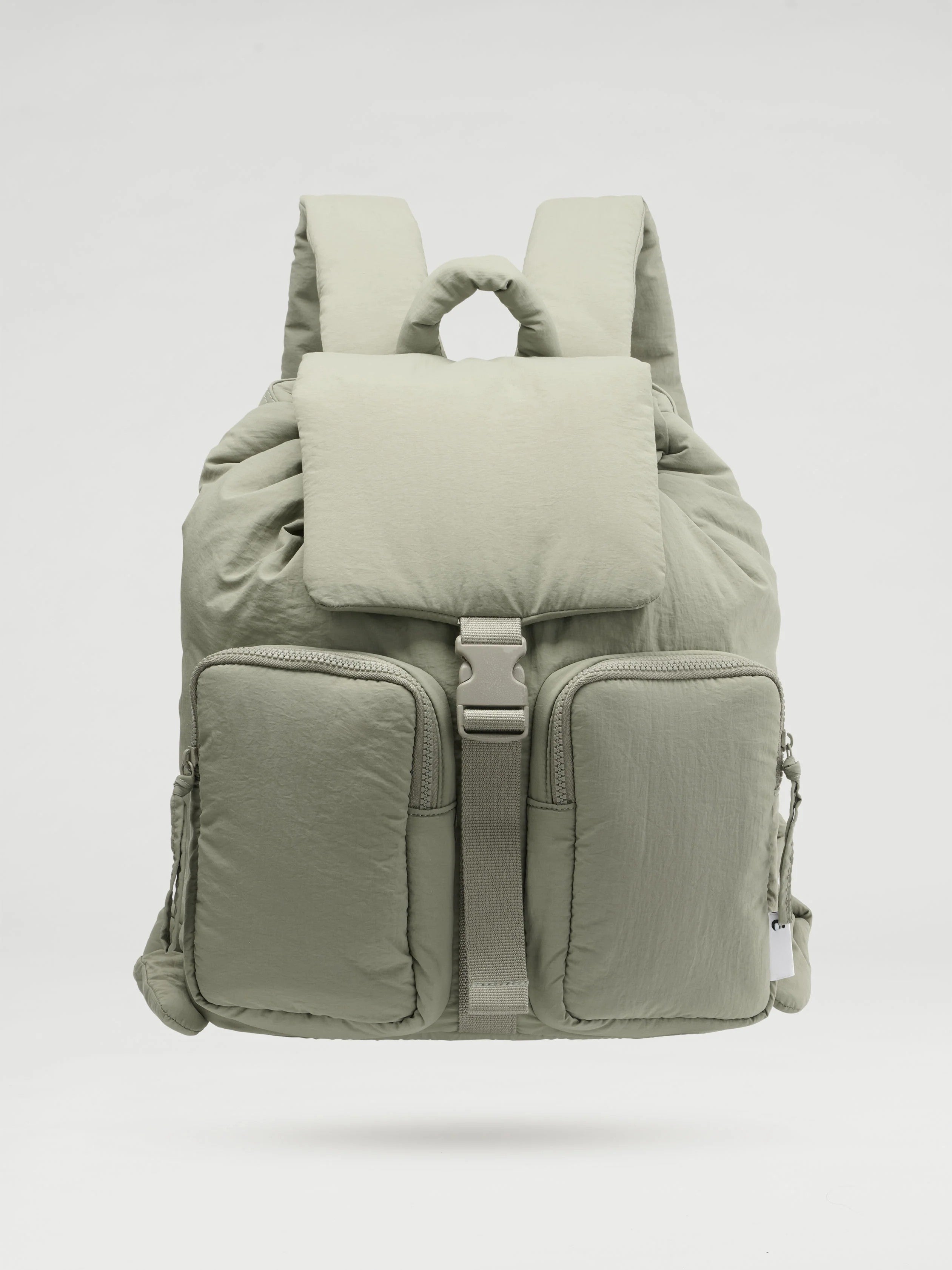 Multi Shade Padded Flap Backpack Bag with Adjustable Buckle Strap Hardware Accessories