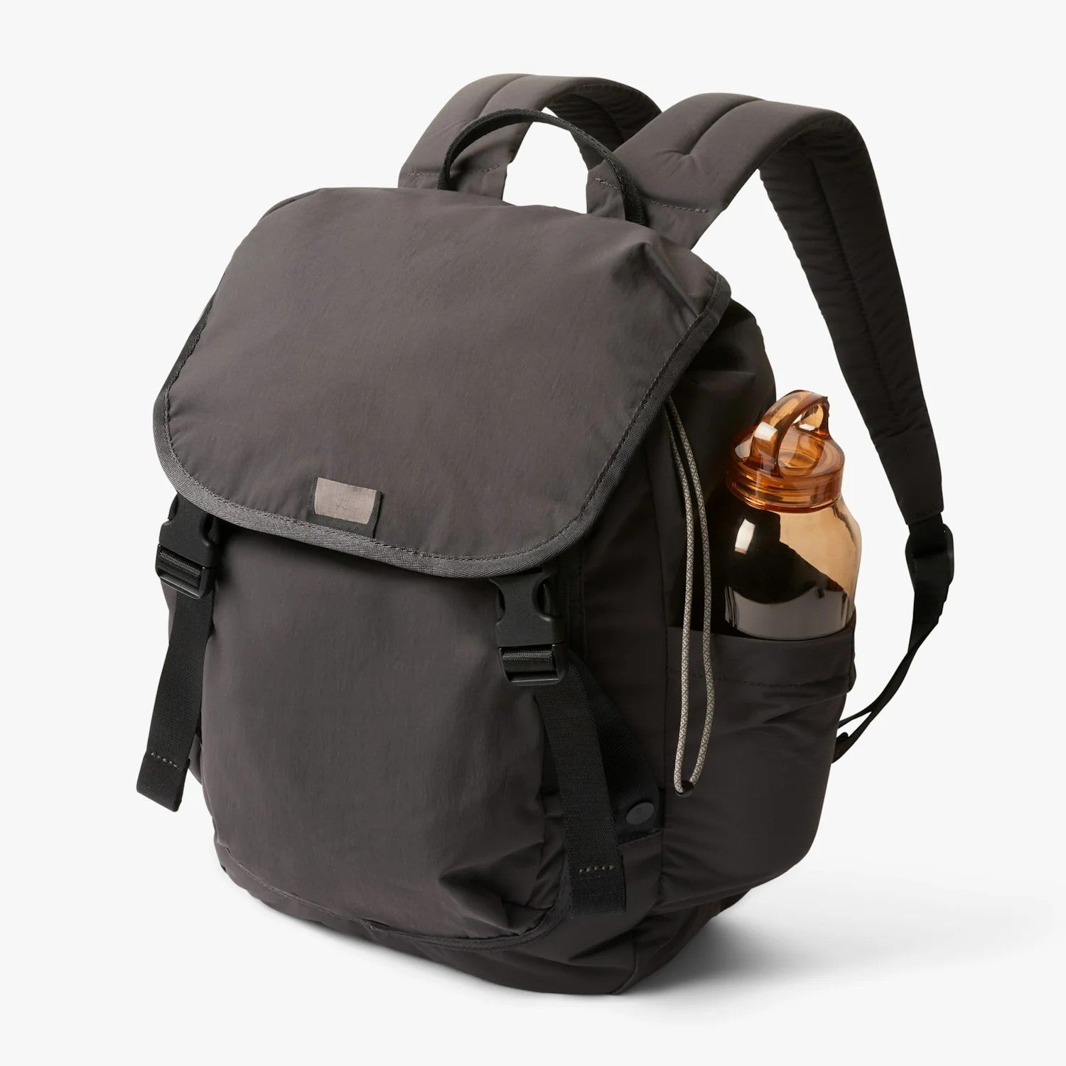 Foldover Drawstring Daypack with Buckle & Side Pocket Details