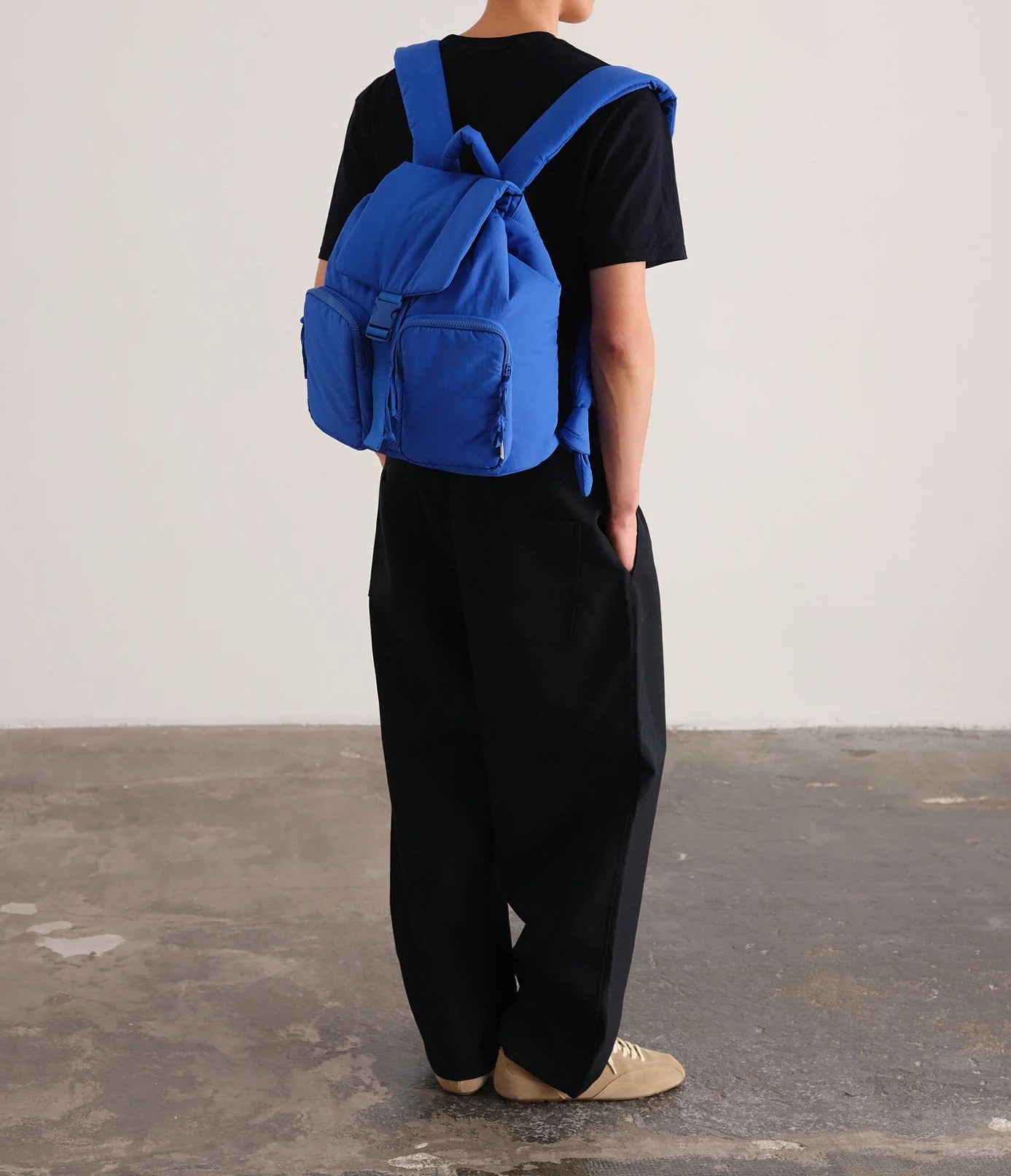 Multi Shade Padded Flap Backpack Bag with Adjustable Buckle Strap Hardware Accessories