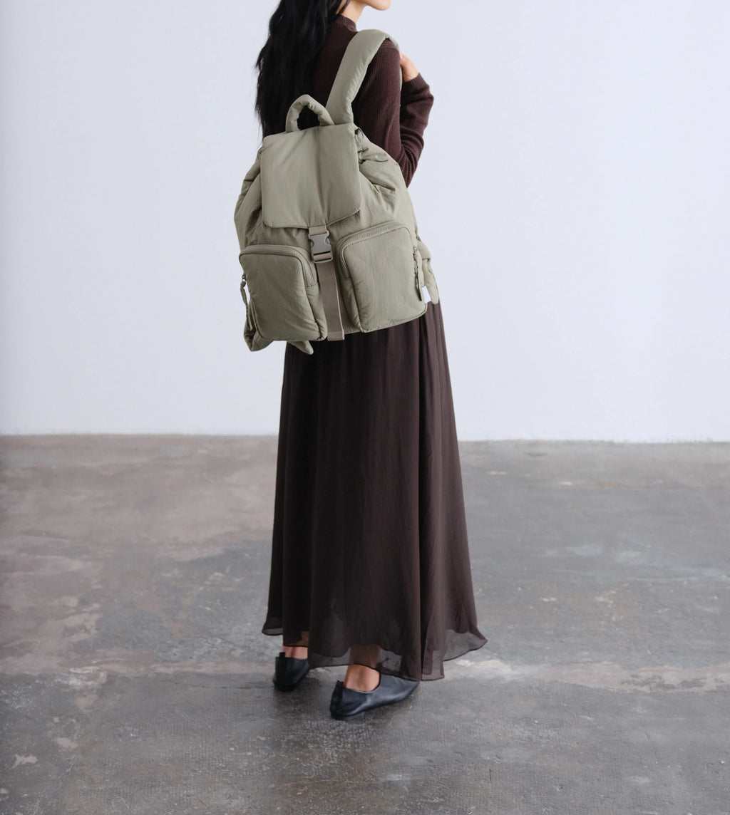 Multi Shade Padded Flap Backpack Bag with Adjustable Buckle Strap Hardware Accessories
