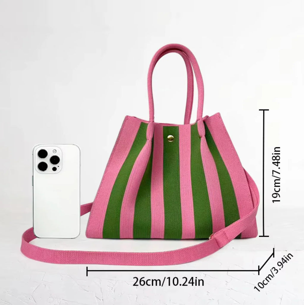 Sustainable Striped Reusable Daily Shopping Tote Bag